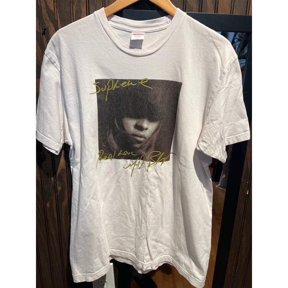 Supreme Mary J Blige Real Love Photo Tee White Graphic T-Shirt Large